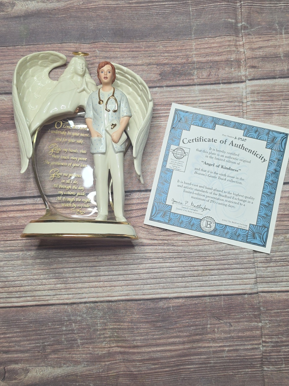 The Bradford Exchange Heavens Gentle Touch "Angel Of Kindness" RN Nurse Figurine